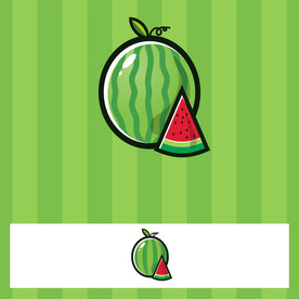 西瓜图标手绘素材