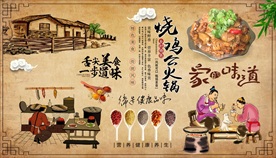 烧鸡公火锅背景墙