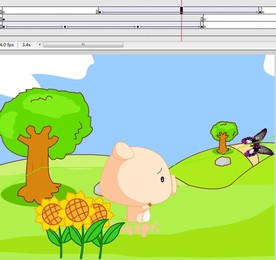 小猪追逐蝴蝶的动漫5秒