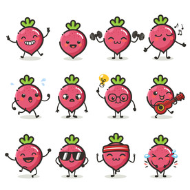 卡通萝卜手绘插画