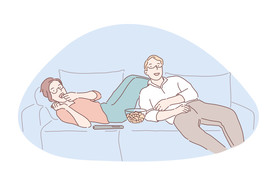 简约人物生活形象插画