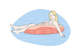 简约人物生活形象插画