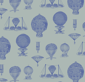 线条 热气球 卡通