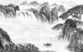 大气 新山水背景墙 TIF分层