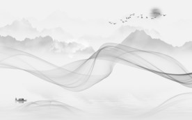 高清山水高雅画 TIF分层