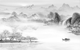 客厅新山水高档画 TIF分层