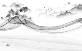 中国风新山水高档画 TIF分层