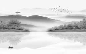 高端新山水中式画 TIF分层