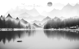 新人气山水意境画 TIF分层