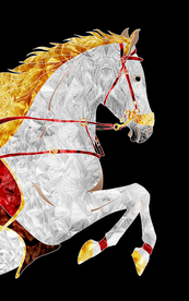 珐琅彩骏马装饰画