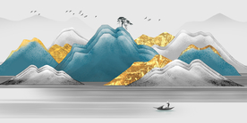 金箔画意境山水