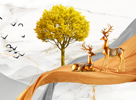 麋鹿发财树玄关