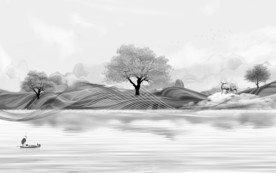 大卖山水电视背景 文件分层画