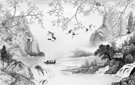 新山水无框画 文件分层画