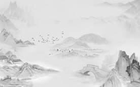 风景新山水简约画 文件分层画