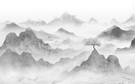 新中式新山水简约画 文件分层画