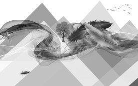 几何灰色新欧式画 文件分层