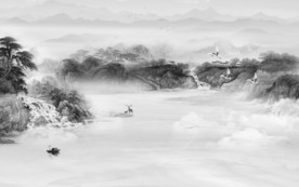 中国风山水画人气画 TIF分层