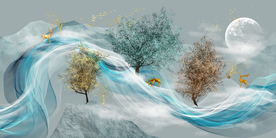 抽象麋鹿意境玄关