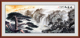 旭日东升山水画