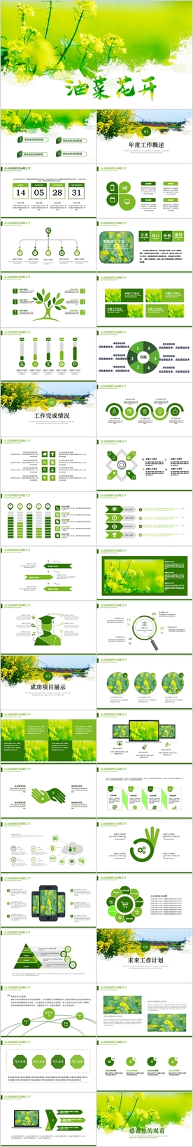 春天乡村旅游油菜花风景PPT