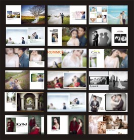 婚纱照模板简约时尚大气分层套版