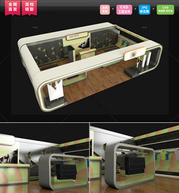 原创运动服饰C4D展台模型