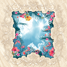 热带雨林花鸟大理石天顶