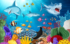 卡通儿童房背景墙