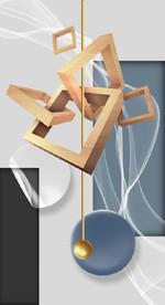 晶瓷抽象立体几何玄关装饰画