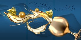 现代晶瓷金色酒杯杯饮餐厅装饰画