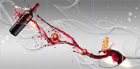 现代晶瓷金色酒杯杯饮餐厅装饰画