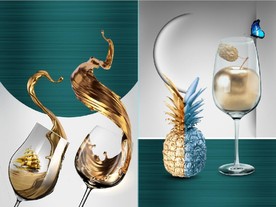 现代晶瓷菠萝酒杯餐饮餐厅装饰画