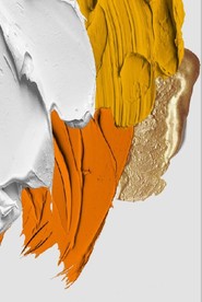 现代抽象立体金色油漆笔刷装饰画