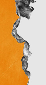 现代抽象爱马仕水墨飘带装饰画