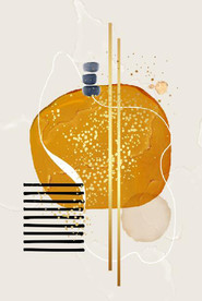 侘寂风现代抽象油画玄关装饰画