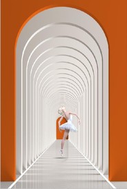 现代立体走廊美女舞蹈装饰画