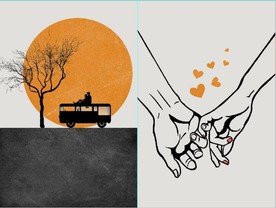 爱马仕轻奢爱情风景装饰无框画