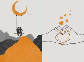 爱马仕轻奢爱情风景装饰无框画