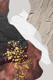 北欧风抽象金色油画玄关装饰画