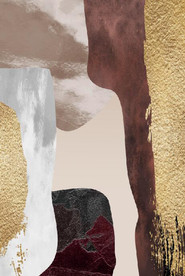 北欧风抽象金色油画玄关装饰画