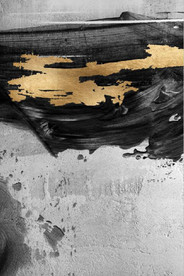 现代抽象金色水墨油画玄关装饰画