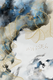 抽象线条山水玄关