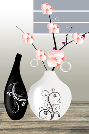 花瓶插花装饰画