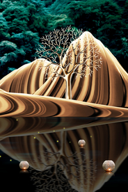 发财树山水玄关