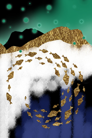 金箔鱼群装饰画