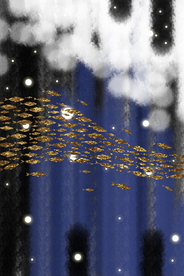 金色鱼群装饰画