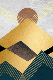 抽象几何金箔画