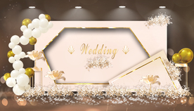 金色婚礼迎宾区设计