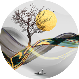 圆形意境山水装饰画